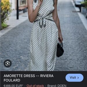 DOEN One Shoulder Dress in Cream and Black